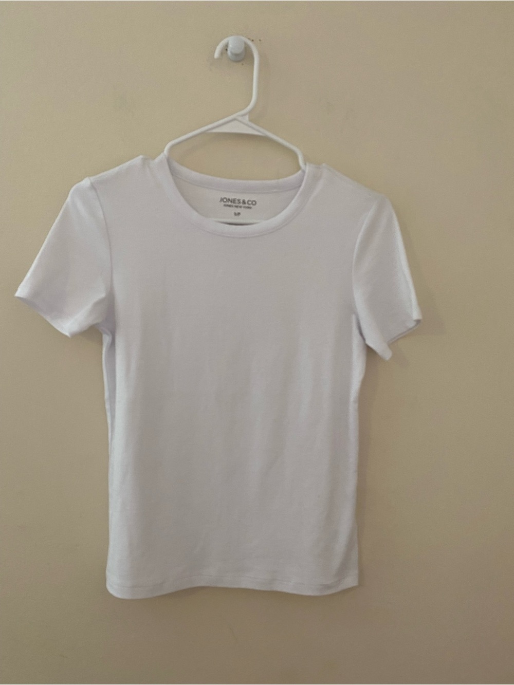 Jones & Co Minimalist White Cotton Modal Tee New